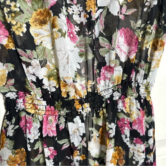 POETRY Medium Sheer Maxi Duster Chic Floral Tank  Summer Beach Bohemian Romantic - Picture 12 of 15